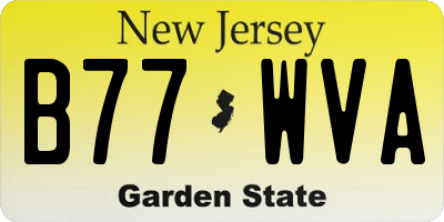 NJ license plate B77WVA