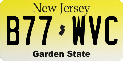 NJ license plate B77WVC