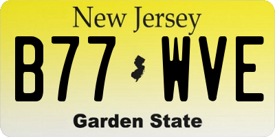 NJ license plate B77WVE