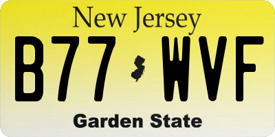 NJ license plate B77WVF