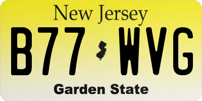 NJ license plate B77WVG