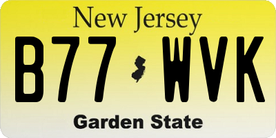 NJ license plate B77WVK