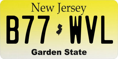 NJ license plate B77WVL