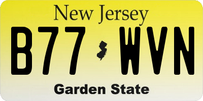 NJ license plate B77WVN