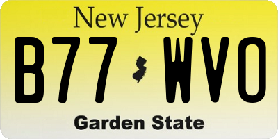 NJ license plate B77WVO