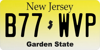 NJ license plate B77WVP