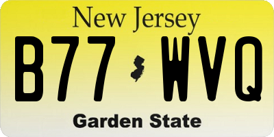 NJ license plate B77WVQ
