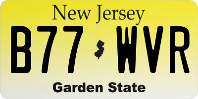 NJ license plate B77WVR
