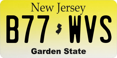 NJ license plate B77WVS