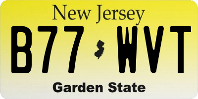 NJ license plate B77WVT