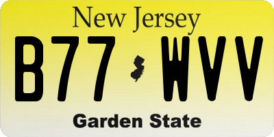 NJ license plate B77WVV