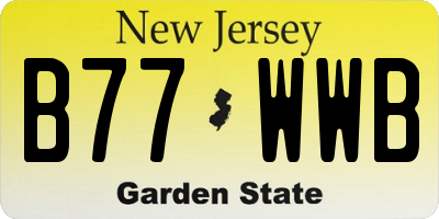 NJ license plate B77WWB