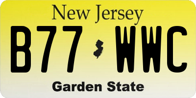 NJ license plate B77WWC