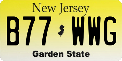 NJ license plate B77WWG