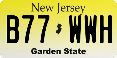 NJ license plate B77WWH