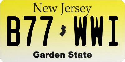 NJ license plate B77WWI