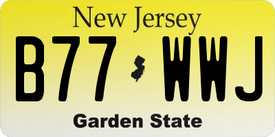 NJ license plate B77WWJ