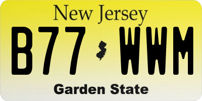 NJ license plate B77WWM