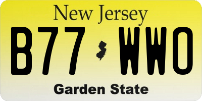 NJ license plate B77WWO