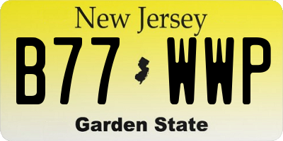 NJ license plate B77WWP