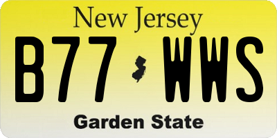 NJ license plate B77WWS