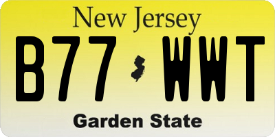 NJ license plate B77WWT