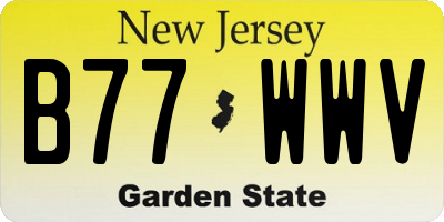 NJ license plate B77WWV