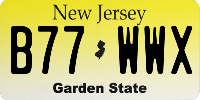 NJ license plate B77WWX