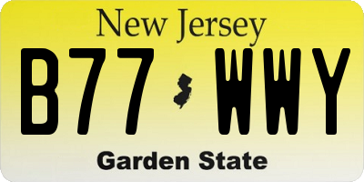 NJ license plate B77WWY