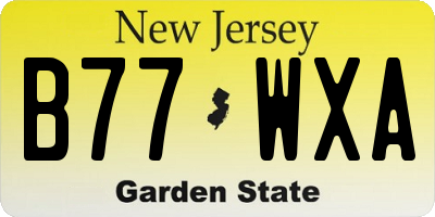 NJ license plate B77WXA