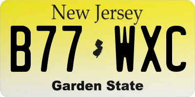NJ license plate B77WXC