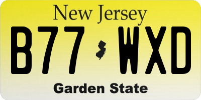 NJ license plate B77WXD