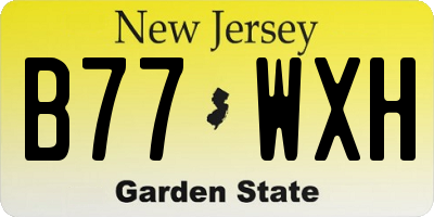 NJ license plate B77WXH