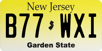NJ license plate B77WXI