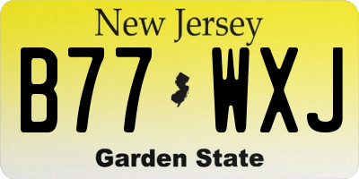 NJ license plate B77WXJ