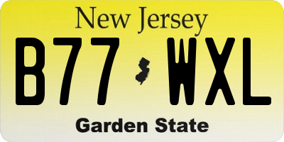 NJ license plate B77WXL