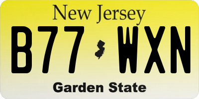 NJ license plate B77WXN