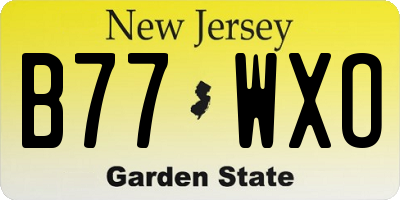 NJ license plate B77WXO