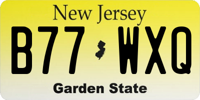 NJ license plate B77WXQ