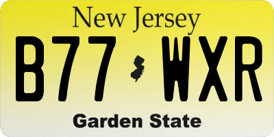 NJ license plate B77WXR