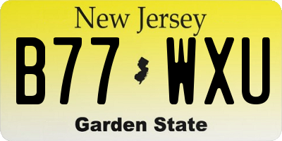 NJ license plate B77WXU