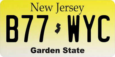 NJ license plate B77WYC