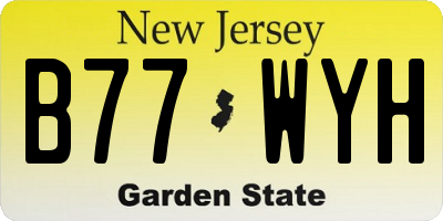 NJ license plate B77WYH