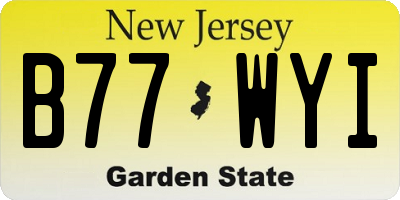 NJ license plate B77WYI