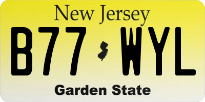 NJ license plate B77WYL