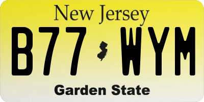 NJ license plate B77WYM