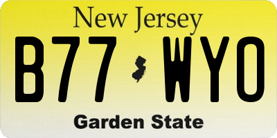 NJ license plate B77WYO