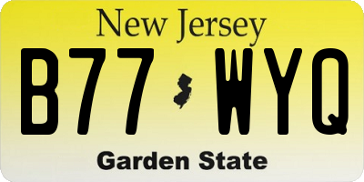 NJ license plate B77WYQ