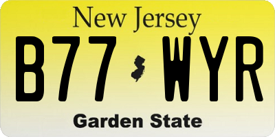 NJ license plate B77WYR