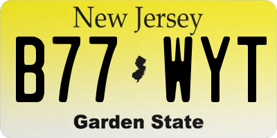 NJ license plate B77WYT